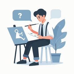 vector character people are painting art
