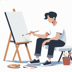 vector character people are painting art