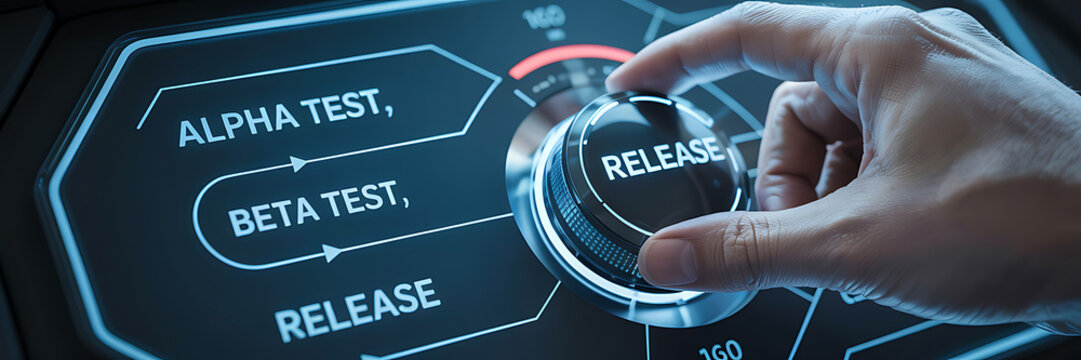 App or Software Development Testing Concept: Alpha Test, Beta Test, and Release Stages in Software Development Process