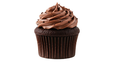Isolated Chocolate Cupcake with Sprinkles