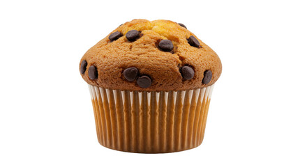 Isolated Chocolate Chip Muffin
