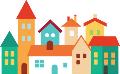 isolated town group of houses Vector,town group of houses Silhouette,town group of houses icon set, town group of houses symbol 