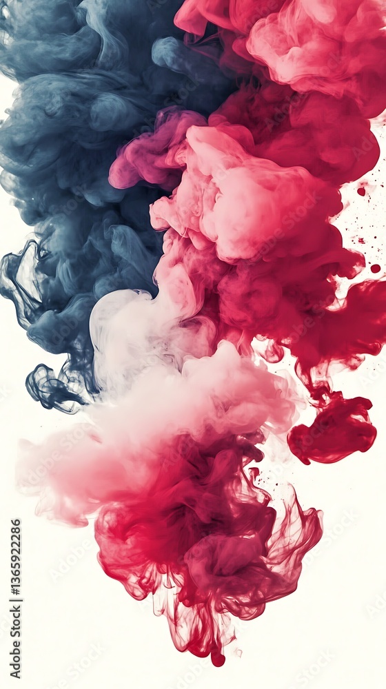 Aufkleber abstract fluid cloud with dynamic swirling patterns of red and blue hues