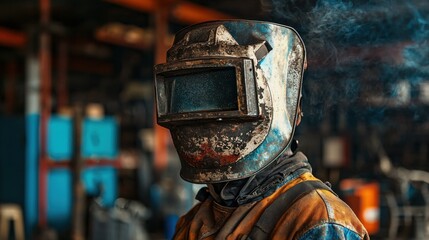 Craftsmanship in focus vintage welders masks and gear in retro photography