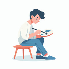 vector character people are painting art