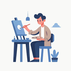 vector character people are painting art