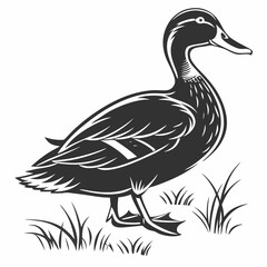 duck black silhouette icon vector