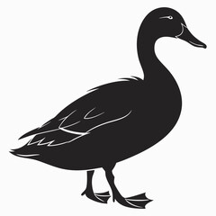 duck black silhouette icon vector