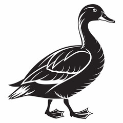 duck black silhouette icon vector