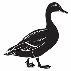 duck black silhouette icon vector