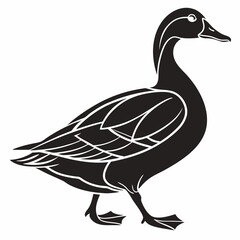 duck black silhouette icon vector