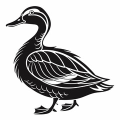 duck black silhouette icon vector