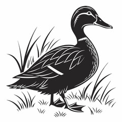 duck black silhouette icon vector