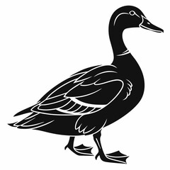 duck black silhouette icon vector