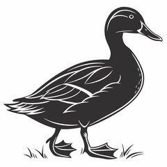 duck black silhouette icon vector
