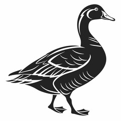 duck black silhouette icon vector