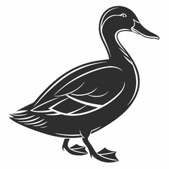 duck black silhouette icon vector