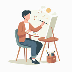 vector character people are painting art