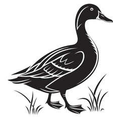 duck black silhouette icon vector