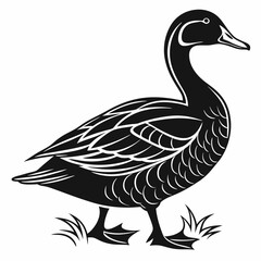 duck black silhouette icon vector