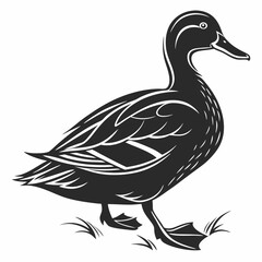 duck black silhouette icon vector