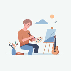 vector character people are painting art