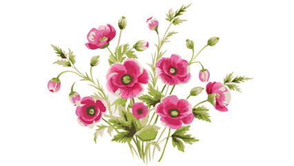 a beautiful bouquet of pink flowers with green leaves, in full bloom, offering a vibrant display of nature's elegance