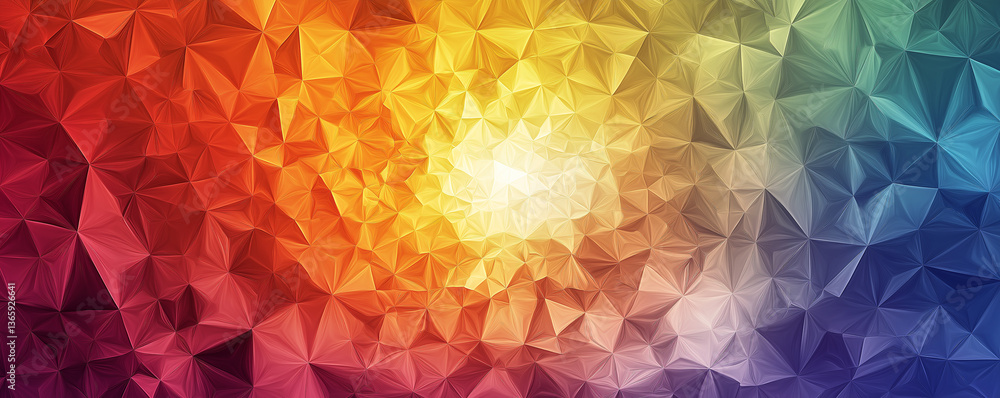 Poster kaleidoscopic vortex displays a vibrant spectrum of colors and geometric patterns swirling in an abs