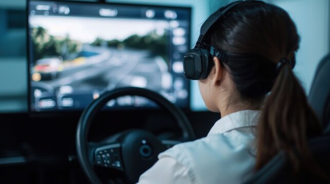 Driving school simulator chaos interactive training experience virtual environment user perspective
