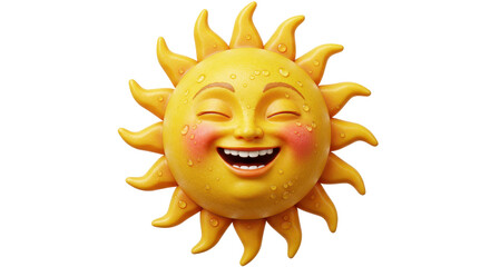 Isolated Happy Cartoon Sun