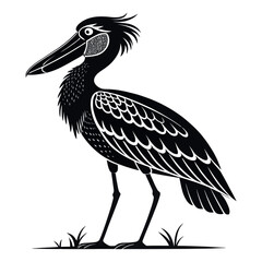 Fototapeta premium Detailed black and white illustration of a pelican.