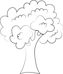 A cute cartoon sheep with flowers under a tree in a fun and happy farm setting