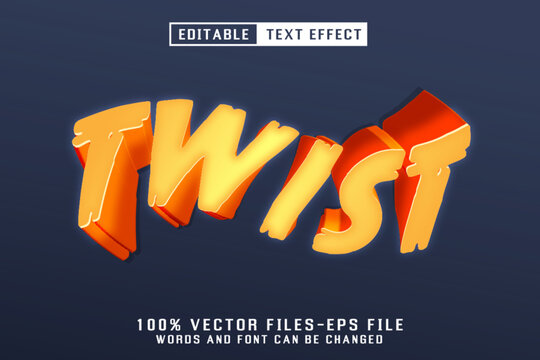 twist 3d cartoon text effect premium vectors	

