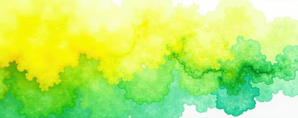 Fototapeta premium Abstract yellow & green watercolor wash, spring texture, design, art