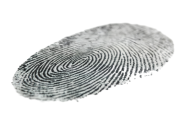 Fingerprint identification and forensic science concept.