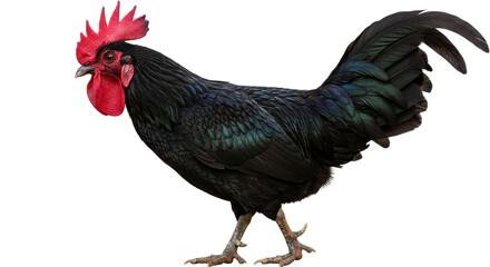 Isolated Black Rooster
