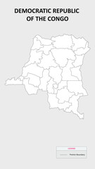 Democratic Republic of the Congo map. Country map of Democratic Republic of the Congo. Administrative map of Democratic Republic of the Congo with Countries names in outline.