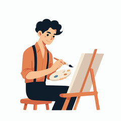 vector character people are painting art
