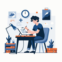 vector character people are painting art