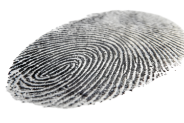 Fingerprint identification and forensic science concept.