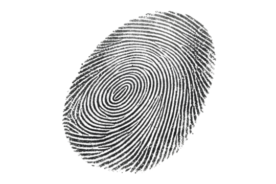 Fingerprint identification and forensic science concept.
