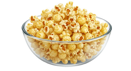 Isolated Bowl of Popcorn