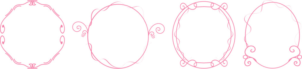 Vintage bow and ribbon frame set with a romantic, coquette touch, perfect for Valentine's Day cards, wedding invites, girly designs, feminine scrapbooking and trendy Y2K elements.