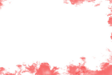 Red fog or smoke on transparent background.