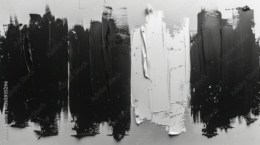 Poster the image is a series of black and white brush strokes that create a sense of movement and energy. t