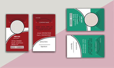 Modern minimalist business ID card  Set Templates design 