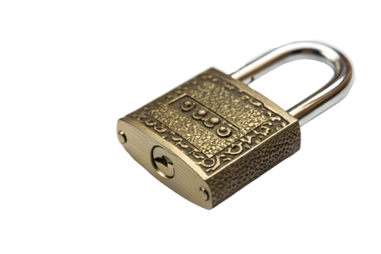 Ornate silver padlock with intricate engraved designs.