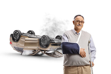 Passenger injured in a car accident recovering from arm fracture