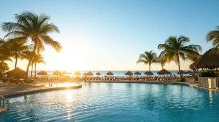 Fototapeta premium Tropical resort poolside escape