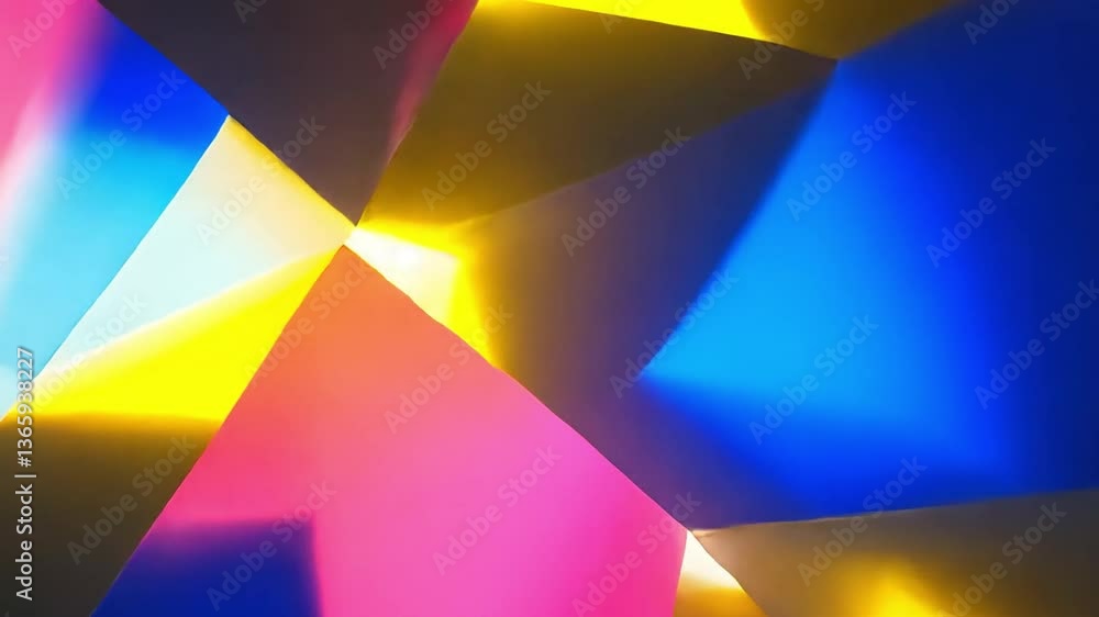 Poster geometric abstraction: an eye-catching abstract composition with colorful geometric shapes, angles, 